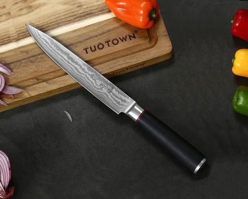 Кухонный нож для нарезки 218003, сталь VG10 DAMASCUS