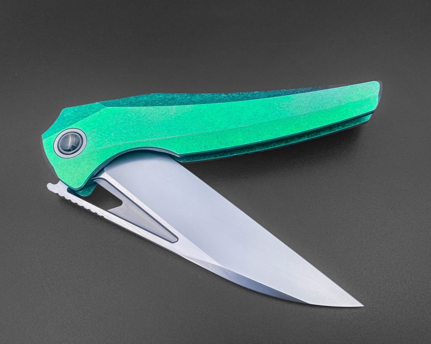 Складной нож Magpie M390 CrystalTi green