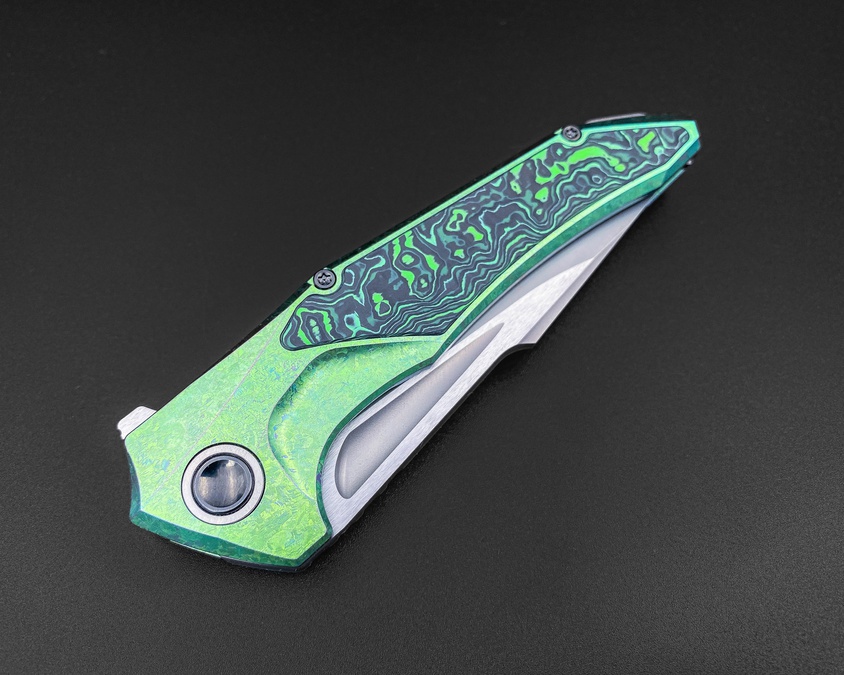 Складной нож Guerrero Green Crystal TI Jungle Wear Carbon