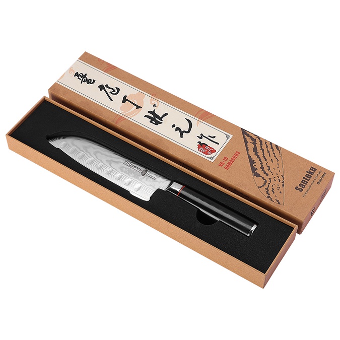 Кухонный нож Сантоку 217008, сталь VG10 DAMASCUS