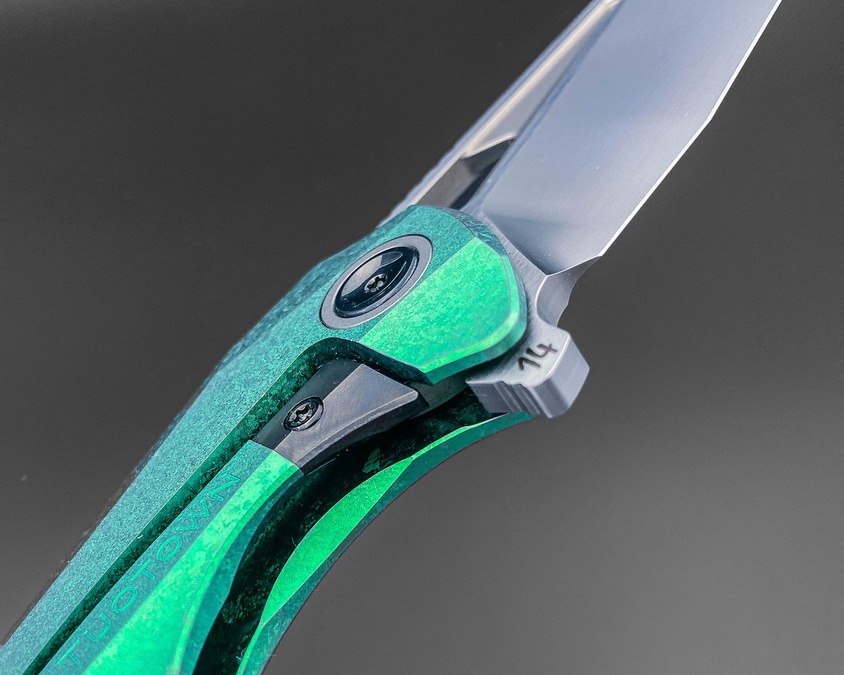 Складной нож Magpie M390 CrystalTi green