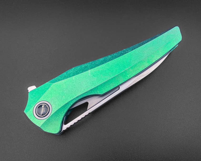 Складной нож Magpie M390 CrystalTi green