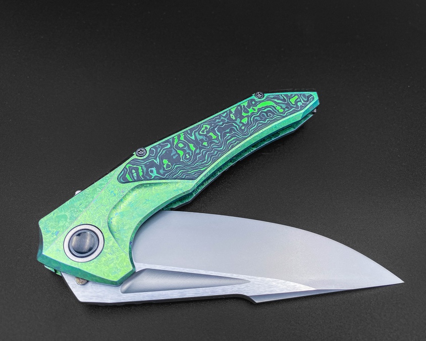 Складной нож Guerrero Green Crystal TI Jungle Wear Carbon