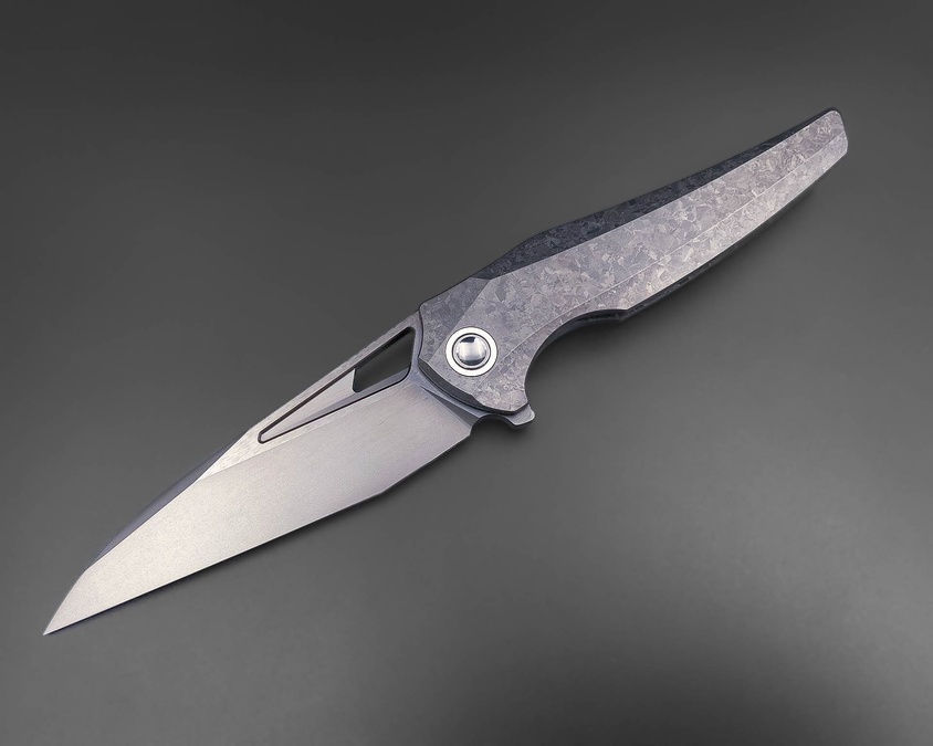 Складной нож Magpie M390 CrystalTi black BedBlast DLC