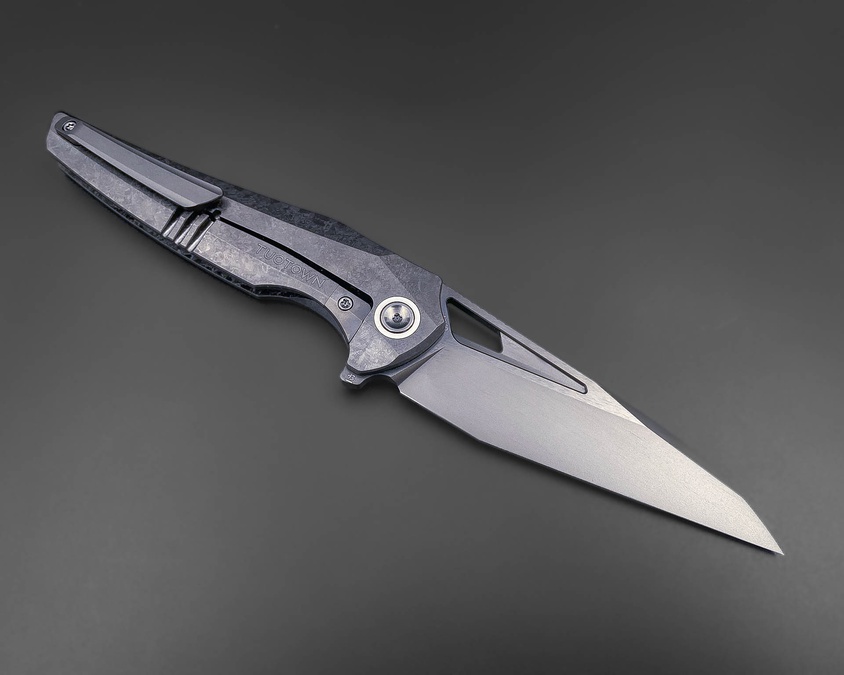 Складной нож Magpie M390 CrystalTi black BedBlast DLC