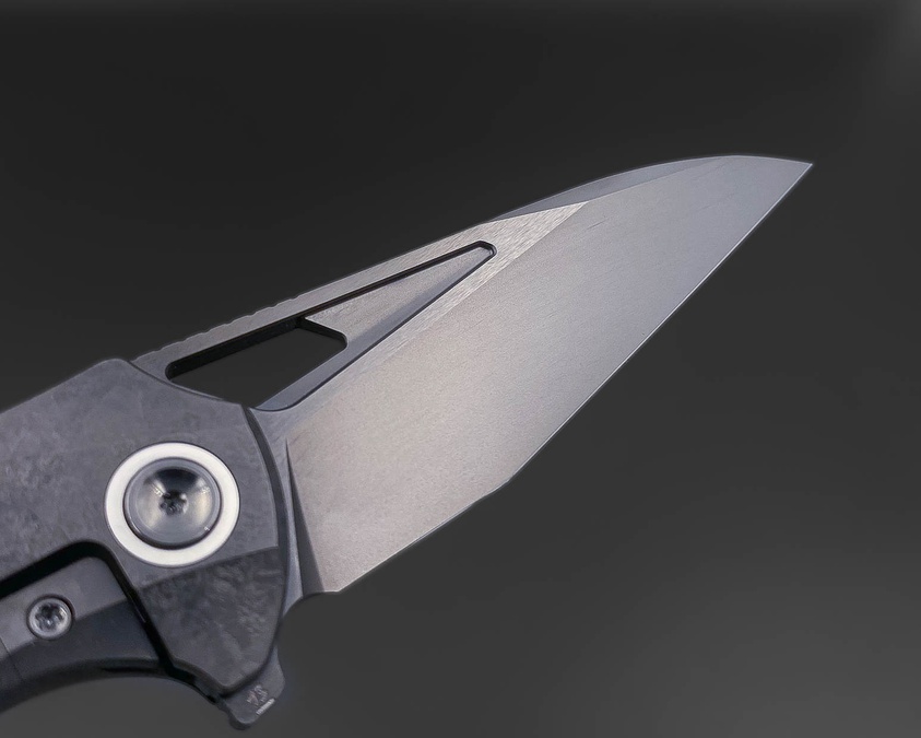 Складной нож Magpie M390 CrystalTi black BedBlast DLC