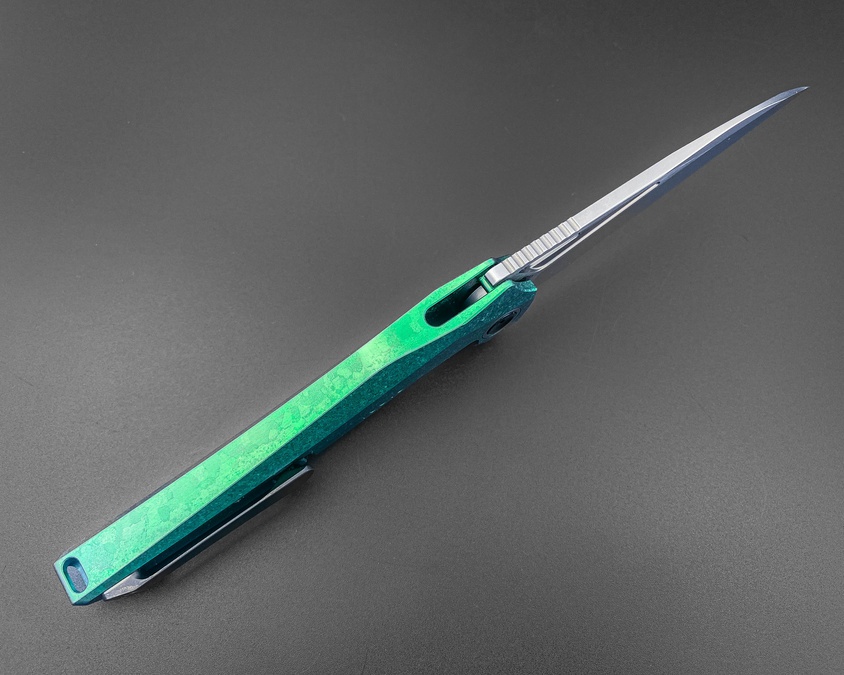 Складной нож Magpie M390 CrystalTi green