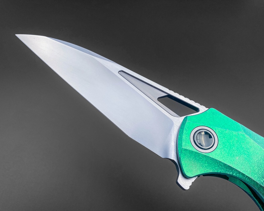 Складной нож Magpie M390 CrystalTi green