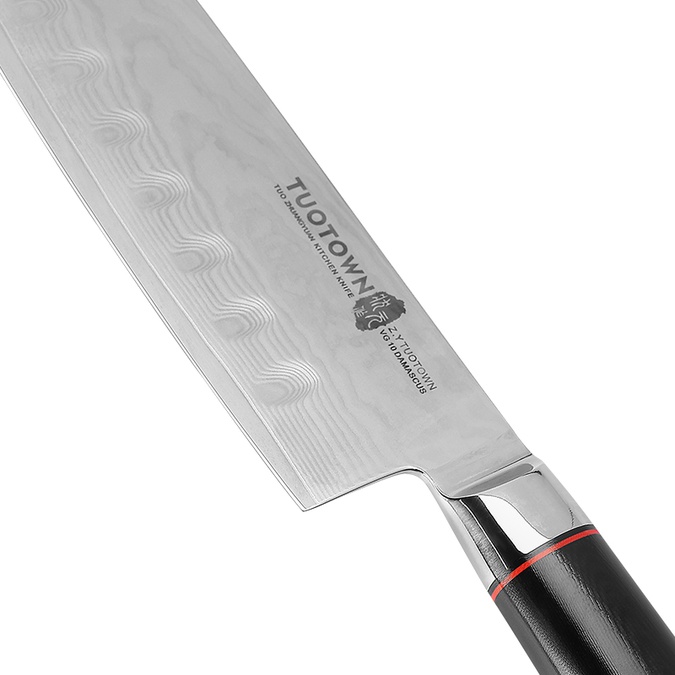 Кухонный нож Сантоку 217008, сталь VG10 DAMASCUS