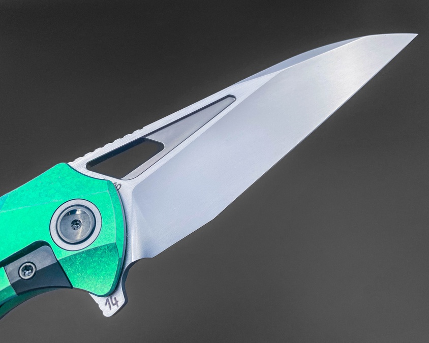 Складной нож Magpie M390 CrystalTi green
