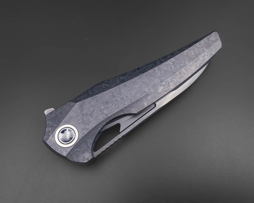 Складной нож Magpie M390 CrystalTi black BedBlast DLC