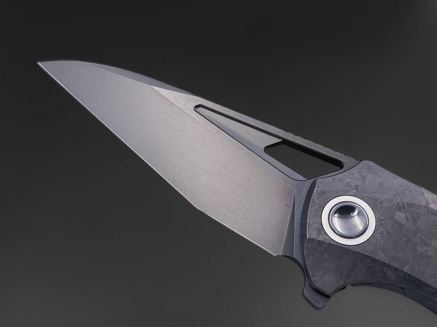 Складной нож Magpie M390 CrystalTi black BedBlast DLC