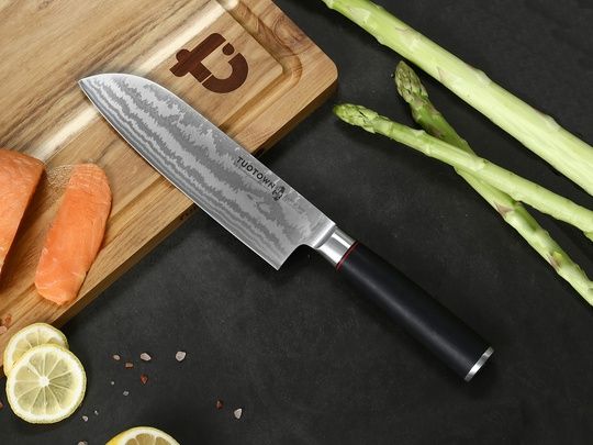 Кухонный нож Сантоку 217005, сталь VG10 DAMASCUS