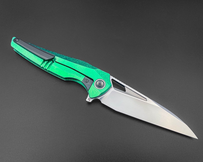 Складной нож Magpie M390 CrystalTi green
